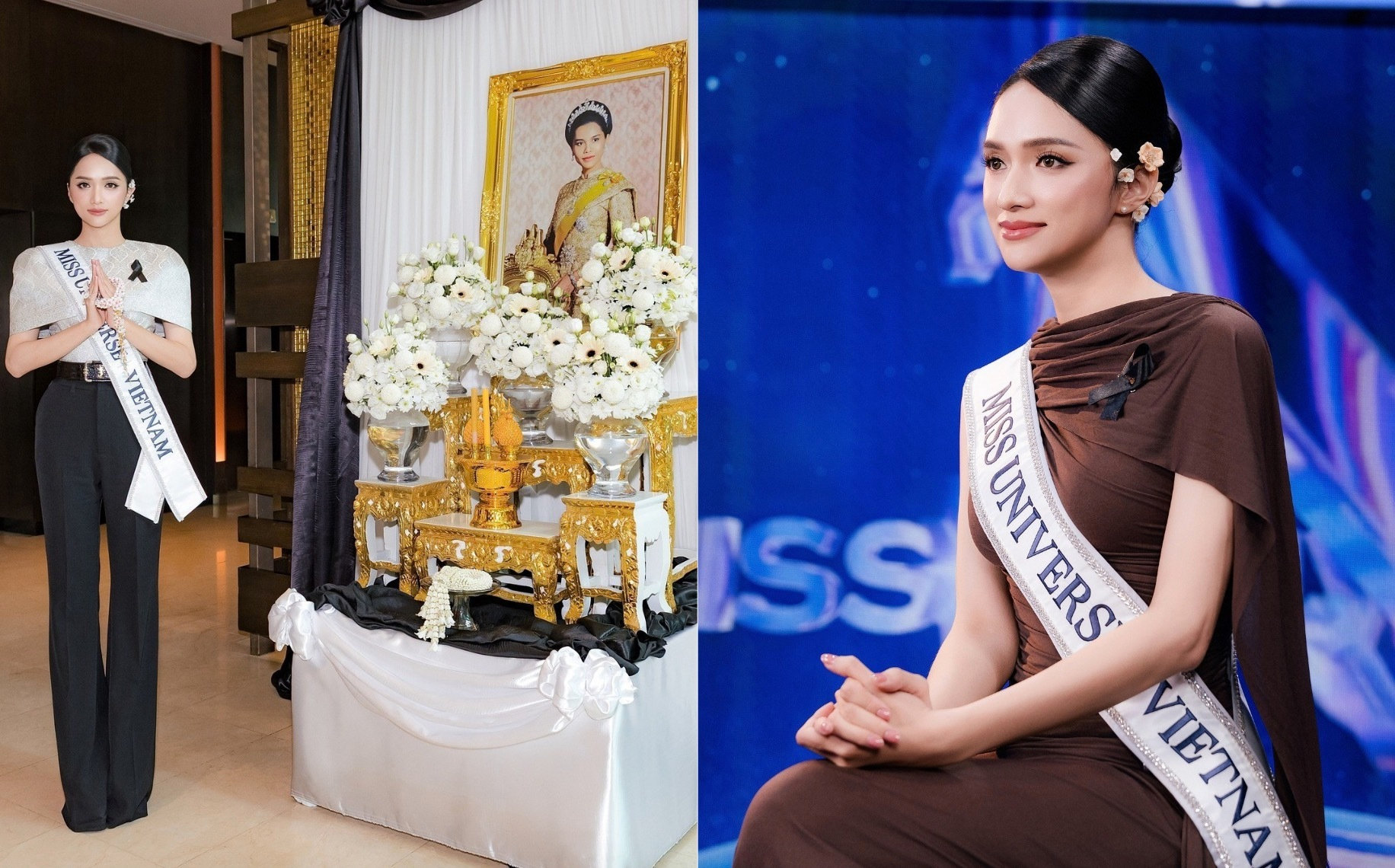 Hành động đầu tiên của cô khi đặt chân tới Thái Lan là đến viếng Hoàng Thái hậu Sirikit vừa qua đời. Đại diện Việt Nam được đánh giá là tinh tế và giàu lòng trắc ẩn.
