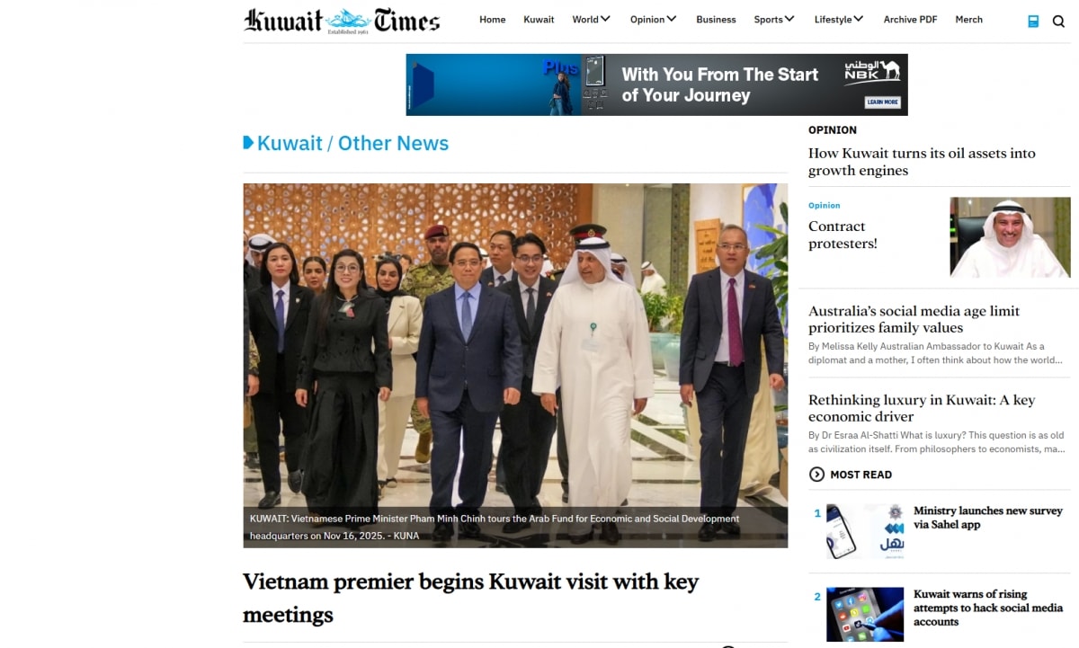 truyen thong kuwait dua tin dam net ve chuyen tham cua thu tuong pham minh chinh hinh anh 3