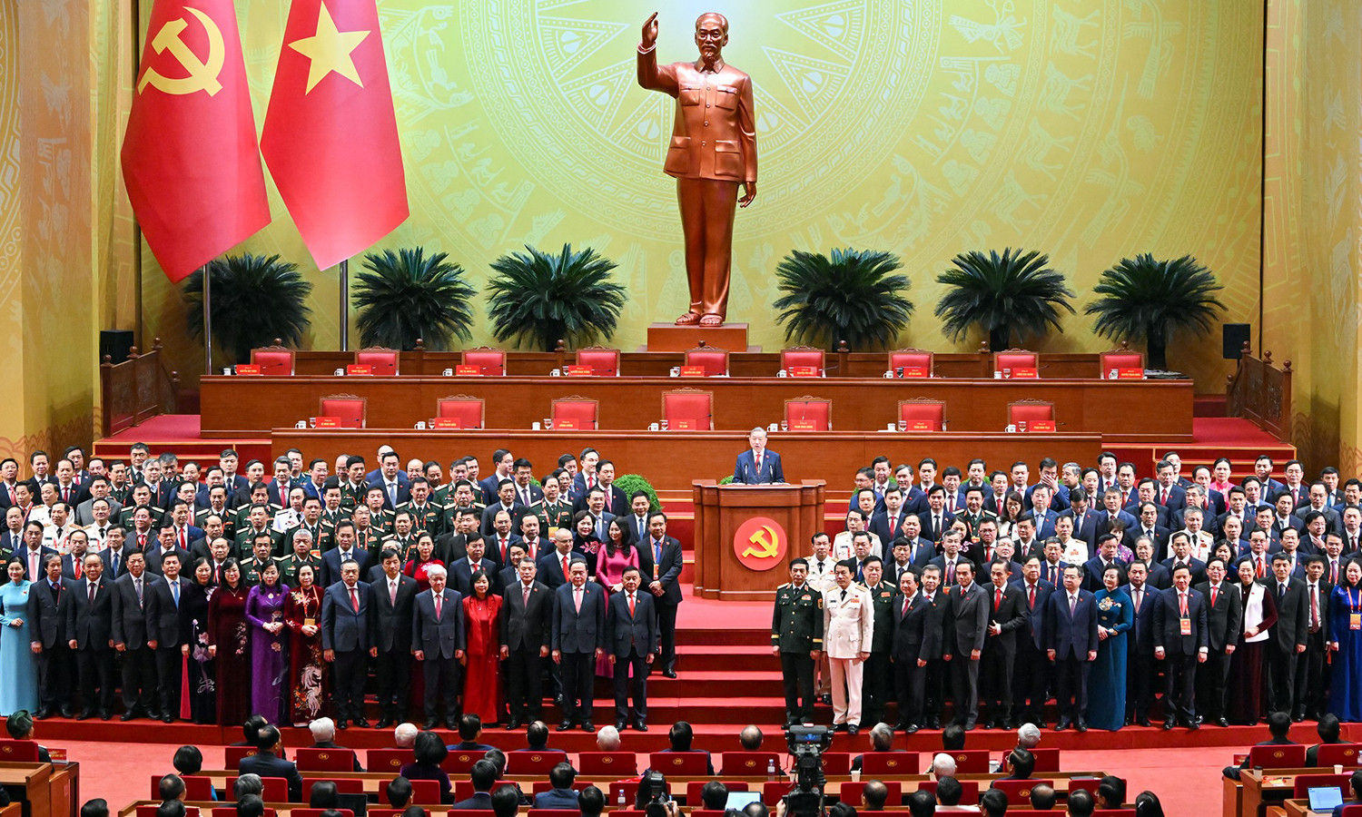 Đại hội đại biểu toàn quốc lần thứ XIV của Đảng – dấu mốc quan trọng, thể hiện sự thống nhất ý chí và quyết tâm chính trị cao của toàn Đảng, toàn dân, toàn quân trong giai đoạn phát triển mới của đất nước. (Ảnh: TTXVN)