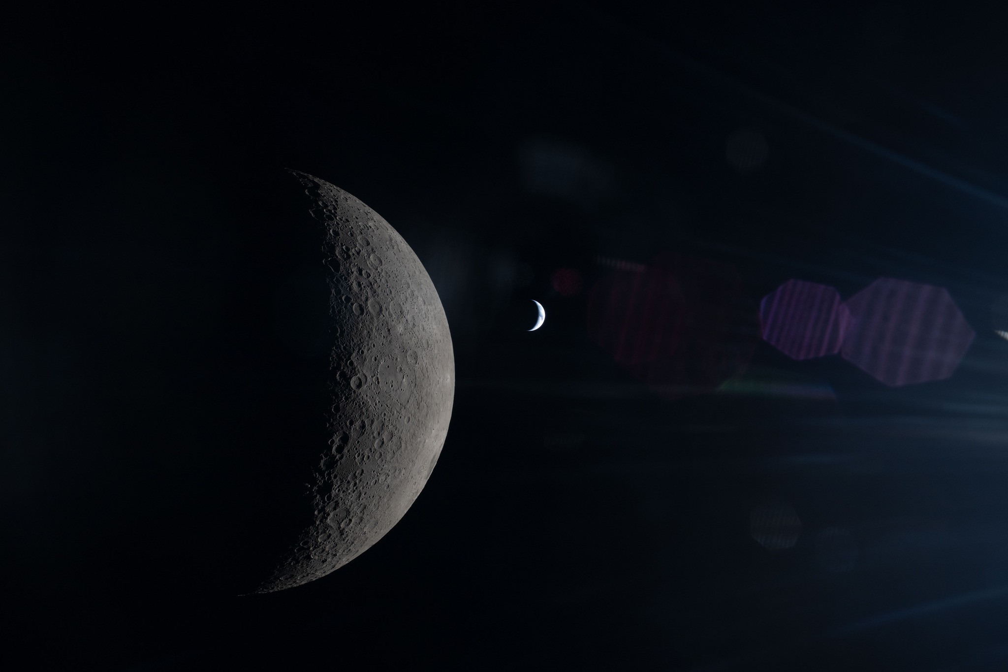 Những hình ảnh ấn tượng quan sát từ Artemis II. (Ảnh: NASA)