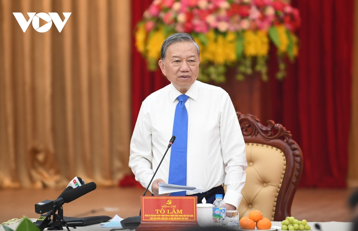 Tổng Bí thư, Chủ tịch nước Tô Lâm phát biểu tại buổi làm việc