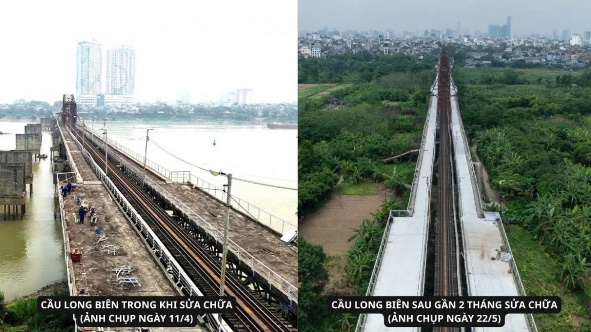 hoàn tất sửa chữa, cầu long biên mở cửa trở lại từ rạng sáng 28 5 hình ảnh 3 hoan tat sua chua, cau long bien mo cua tro lai tu rang sang 28 5 hinh anh 3
