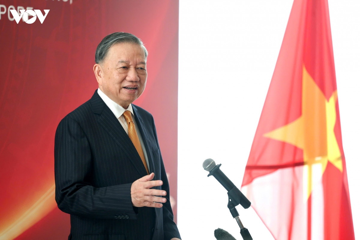 tong bi thu, chu tich nuoc to lam va phu nhan gap go can bo, nhan vien Dsq va dai dien cong dong nguoi viet o singapore hinh anh 2