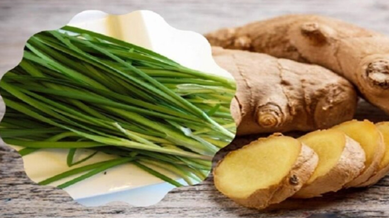Lá hẹ hấp gừng được sử dụng để hỗ trợ giảm các triệu chứng viêm họng (Ảnh minh họa)