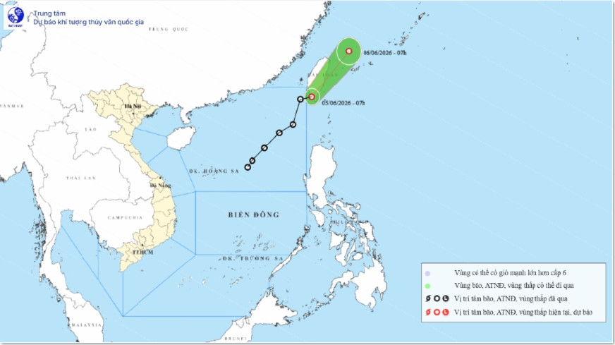 Ap thap nhiet doi ra khoi bien Dong, khong co kha nang quay tro lai hinh anh 1