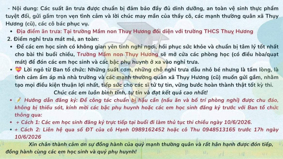 Điểm thi hà nội dự kiến chuẩn bị 500 suất cơm, đón sĩ tử nghỉ trưa hình ảnh 3 Diem thi ha noi du kien chuan bi 500 suat com, don si tu nghi trua hinh anh 3