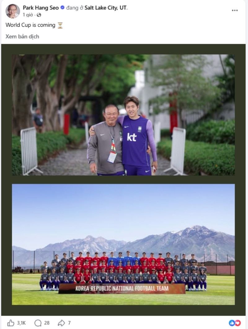 hlv park hang seo chia sẻ khoảnh khắc đặc biệt khi sang mỹ dự world cup 2026 hình ảnh 1 hlv park hang seo chia se khoanh khac dac biet khi sang my du world cup 2026 hinh anh 1