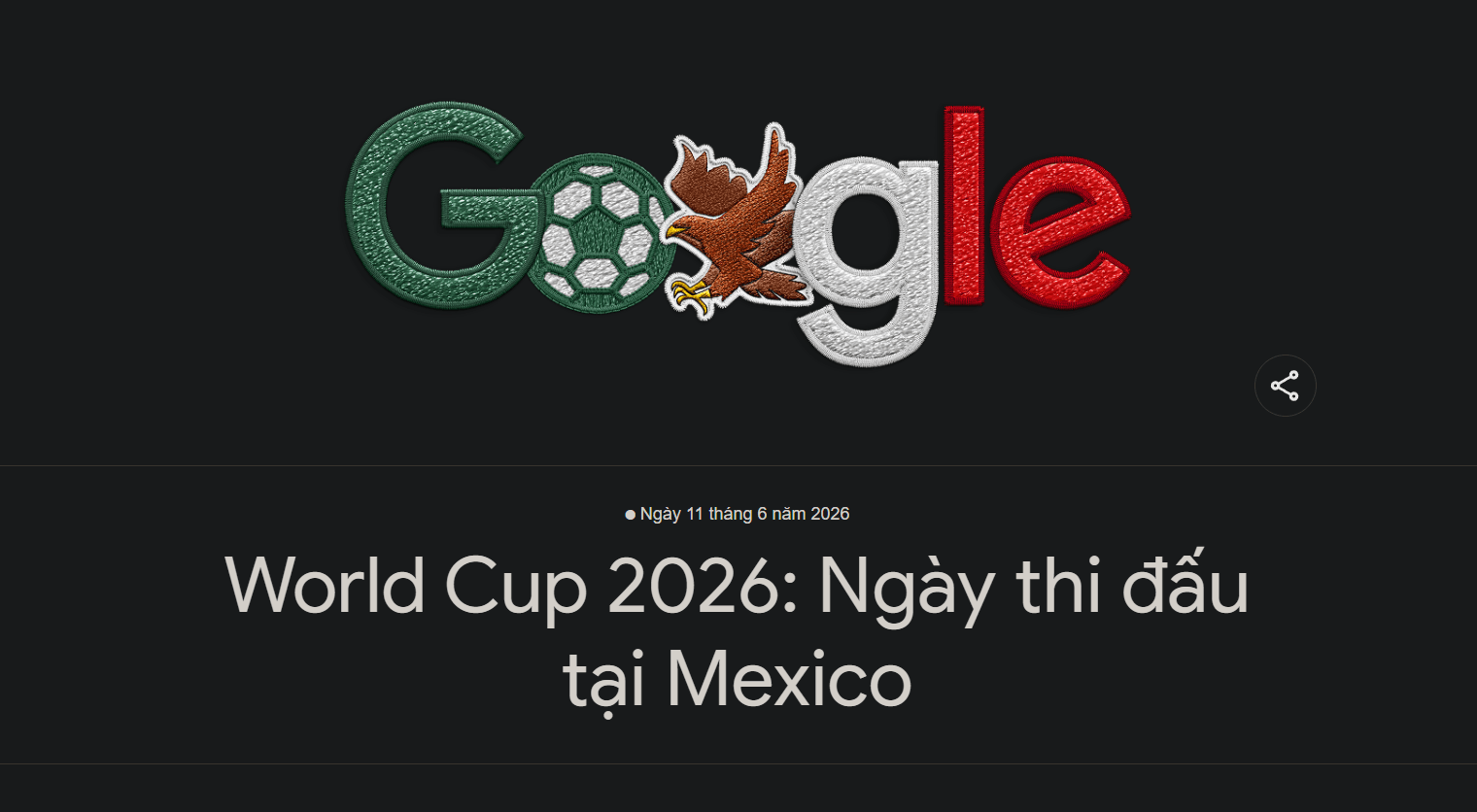 Hình ảnh Google Doodle mừng chủ nhà Mexico ra quân. (Ảnh chụp màn hình)