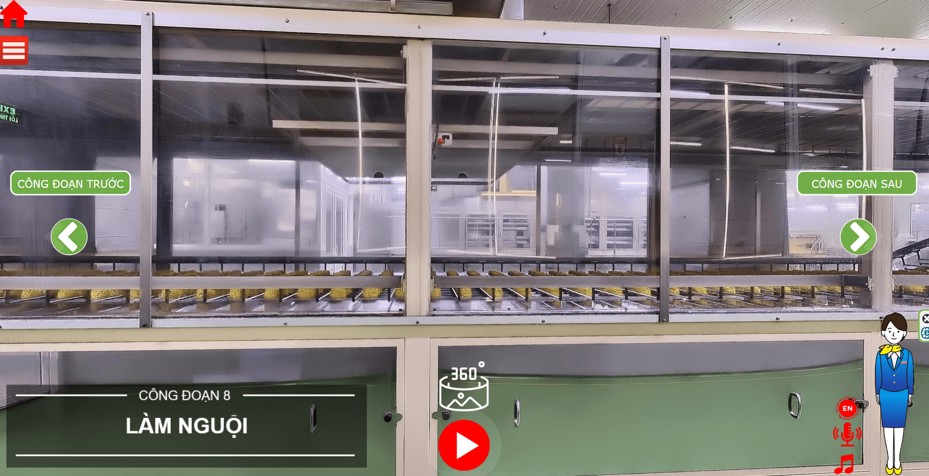Giao diện trang tham quan nhà máy Acecook Việt Nam online.