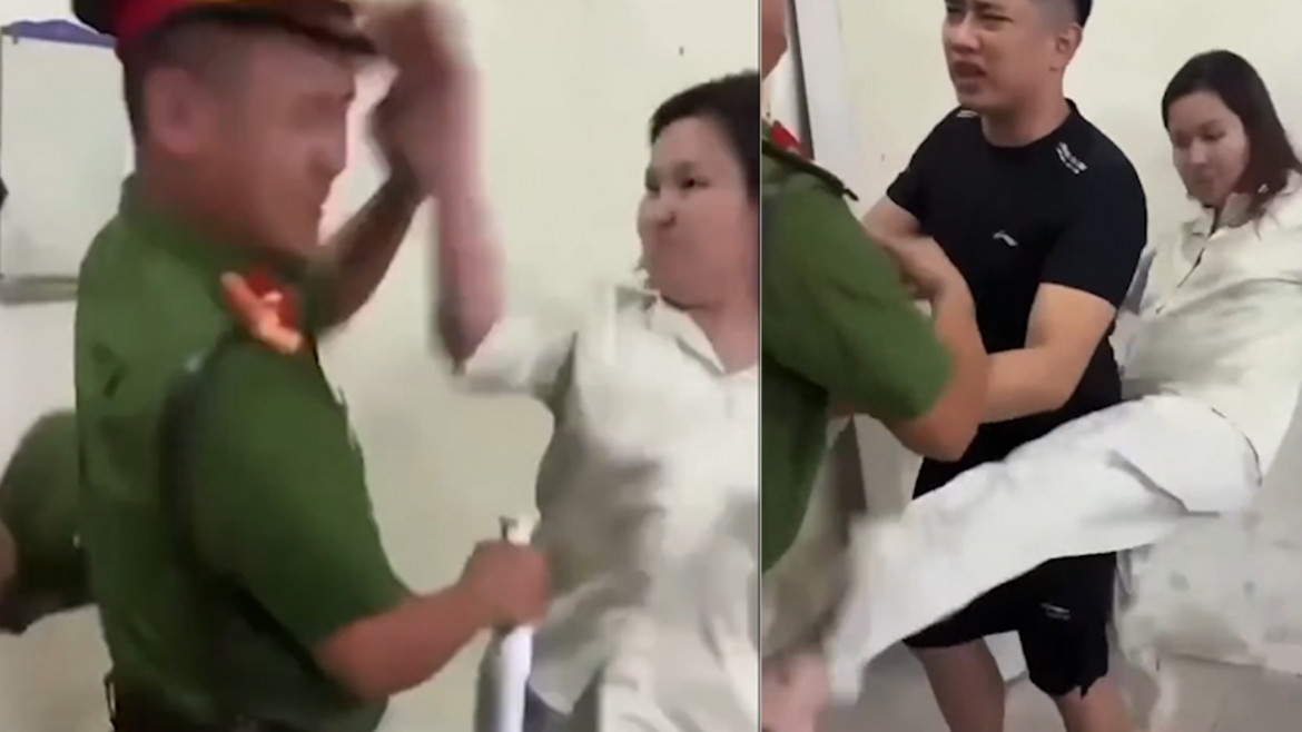 nguoi phu nu xuc pham, tat can bo cong an o thai nguyen hinh anh 1