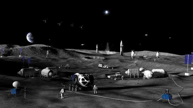 Hình ảnh minh họa ý tưởng nghệ thuật cho Giai đoạn 3 của Căn cứ Mặt Trăng của NASA. (Nguồn: NASA)