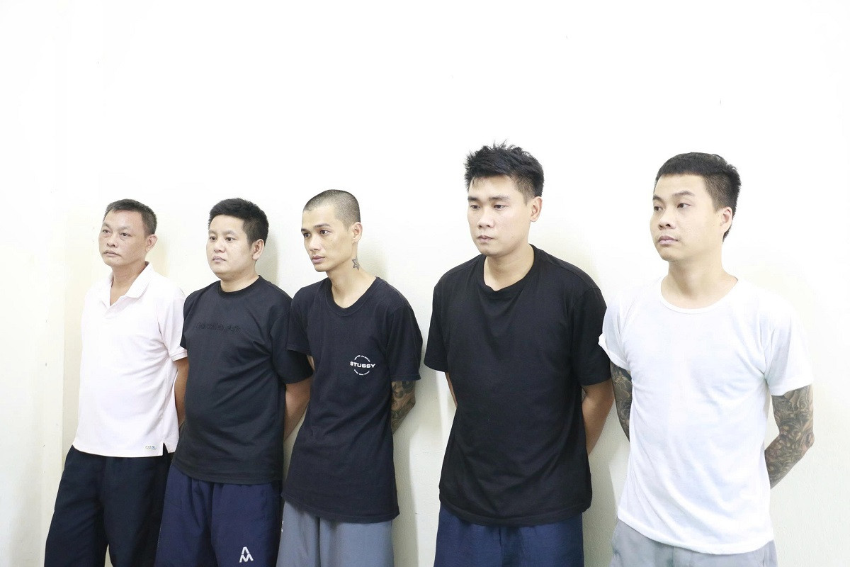 Các bị can tại cơ quan Công an. (Ảnh: CACC)