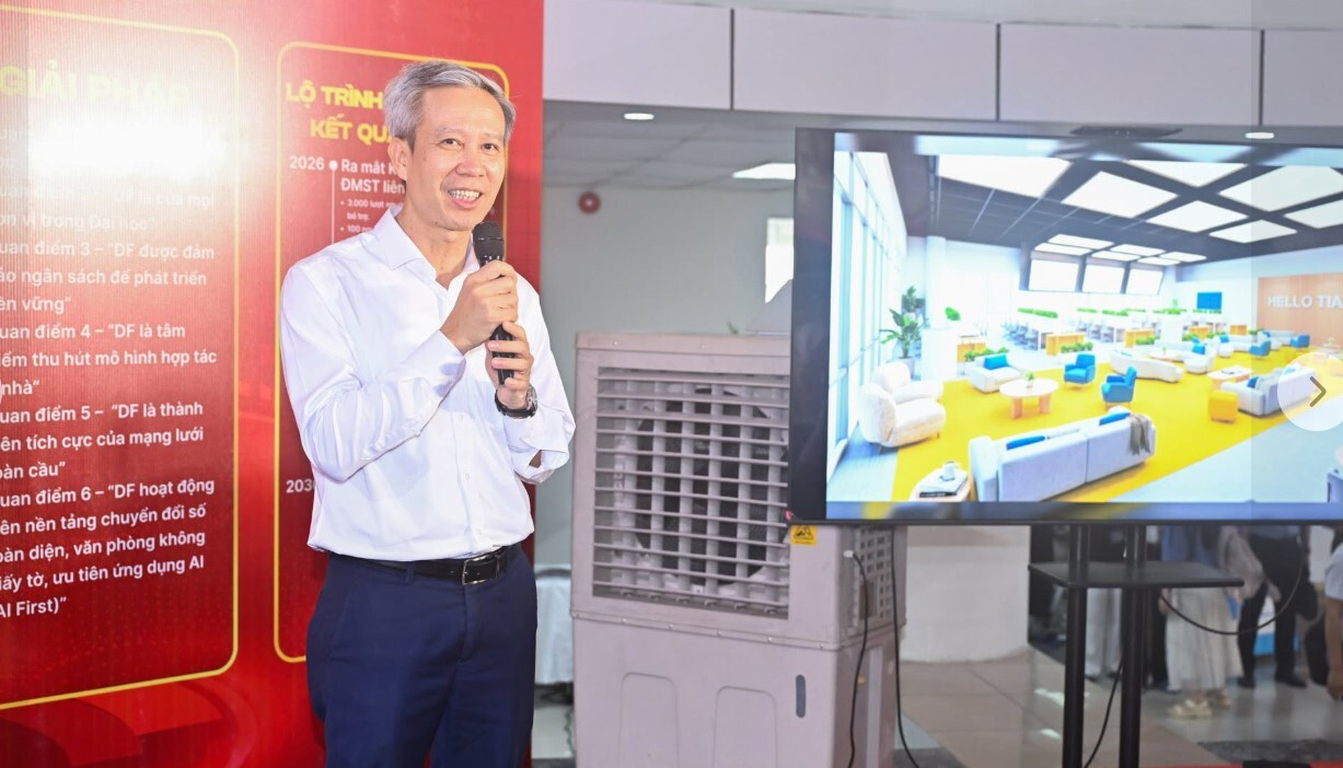 GS.TS, NGƯT Lê Anh Tuấn, Hiệu trưởng ĐH Bách khoa Hà Nội phát biểu tại buổi lễ. (Ảnh: ĐHBKHN)