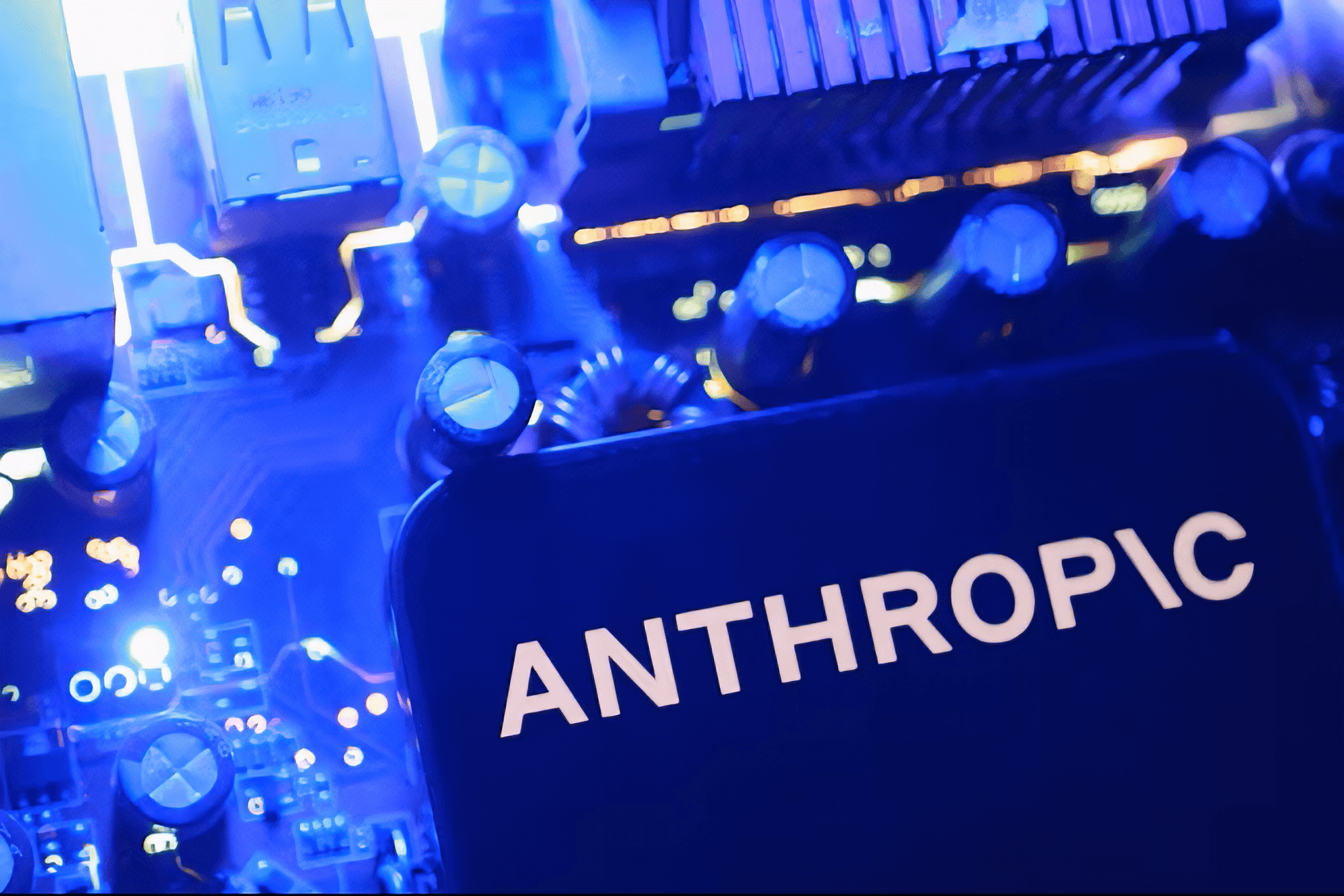 Logo Anthropic trên nền chip điện tử. (Nguồn: Reuters)