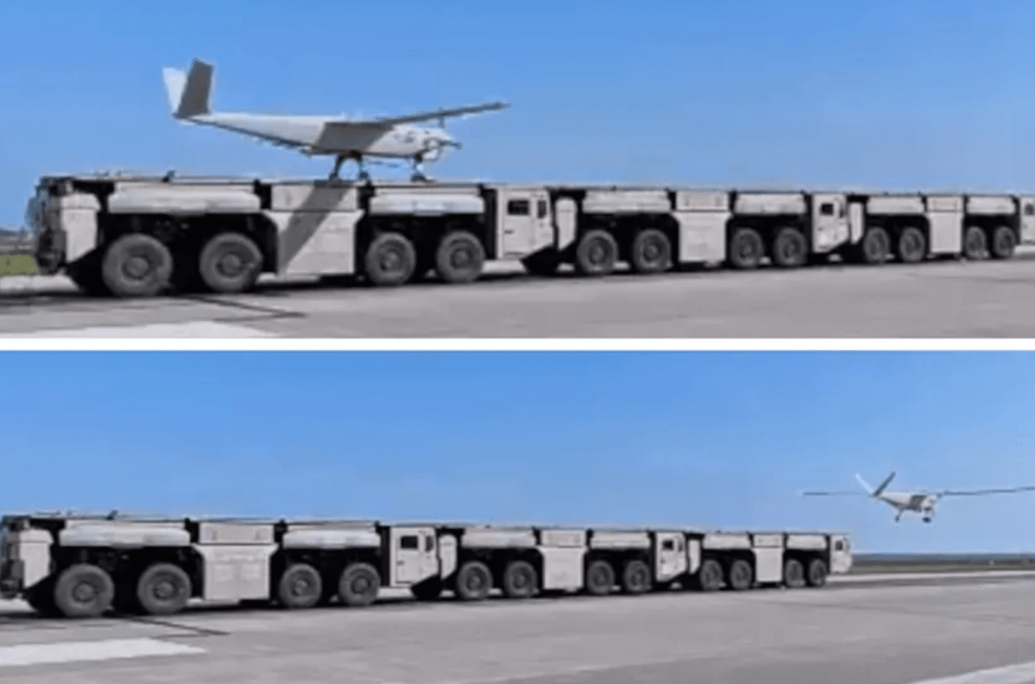 UAV Trung Quốc được nhìn thấy cất cánh từ máy phóng điện từ gắn trên xe tải.