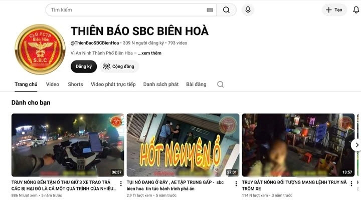 Công an TP Đồng Nai bắt giữ chủ kênh YouTube “THIÊN BÁO SBC BIÊN HOÀ”.
