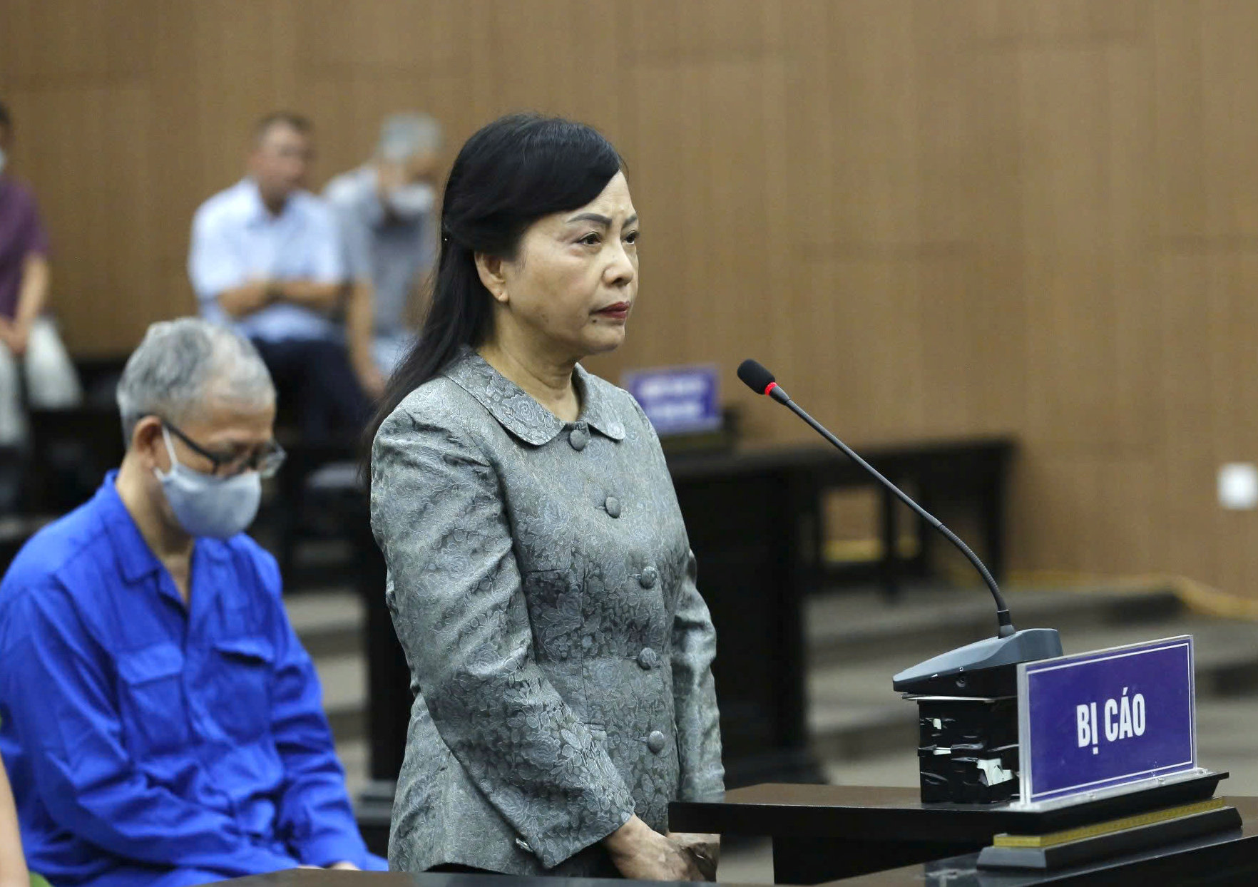 Cựu Bộ trưởng Nguyễn Thị Kim Tiến tại phiên tòa sơ thẩm. Ảnh: CTV