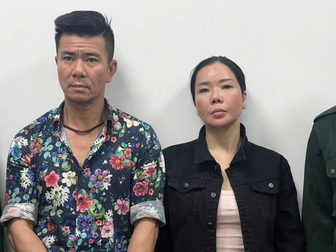 Bị can Nguyễn Thị Mai Anh và Lê Văn Đông.