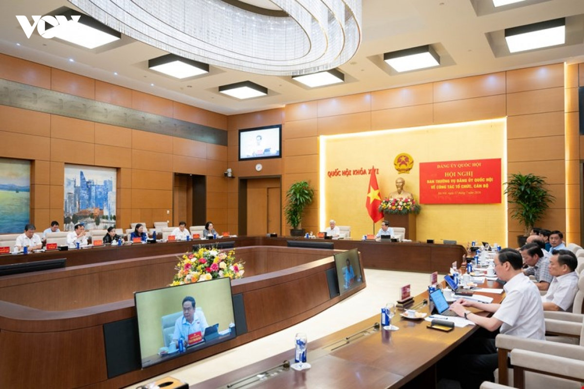 chu tich quoc hoi chu tri hoi nghi ve sap xep bo may, cong tac can bo hinh anh 1