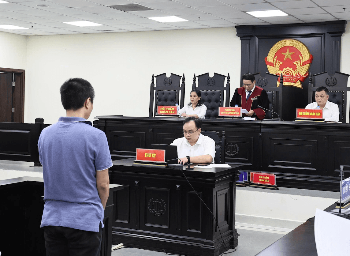 Phiên tòa xét xử vụ án. Ảnh: VA