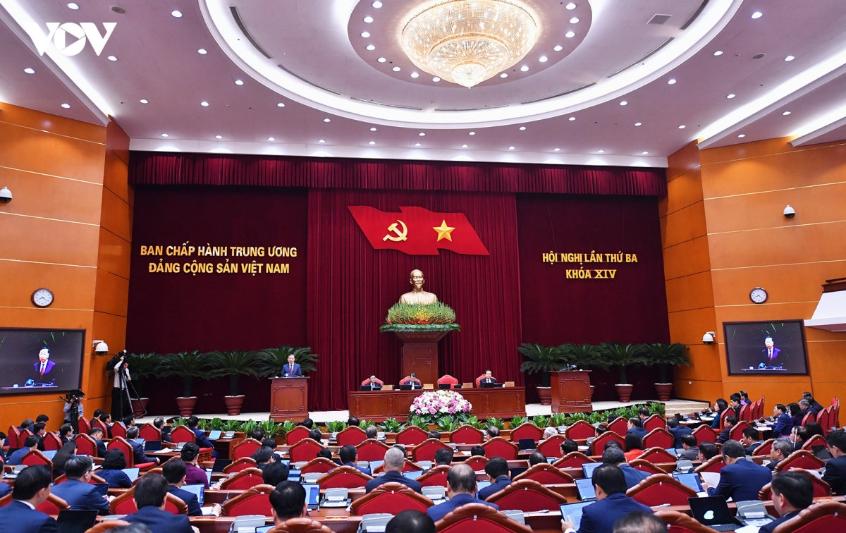toan canh khai mac hoi nghi lan thu ba ban chap hanh trung uong Dang khoa xiv hinh anh 1