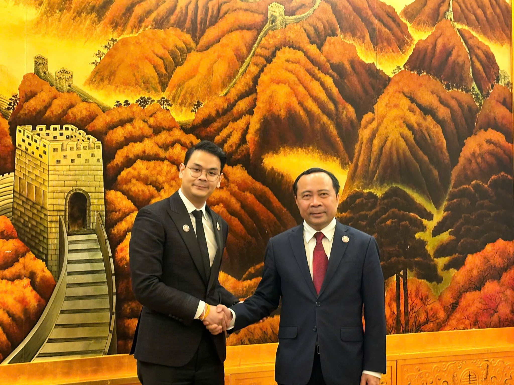 Bộ trưởng Vũ Hải Quân làm việc với Bộ trưởng Bộ Kinh tế số và Xã hội Thái Lan Chaichanok Chidchob. (Ảnh: Bộ KH&CN)