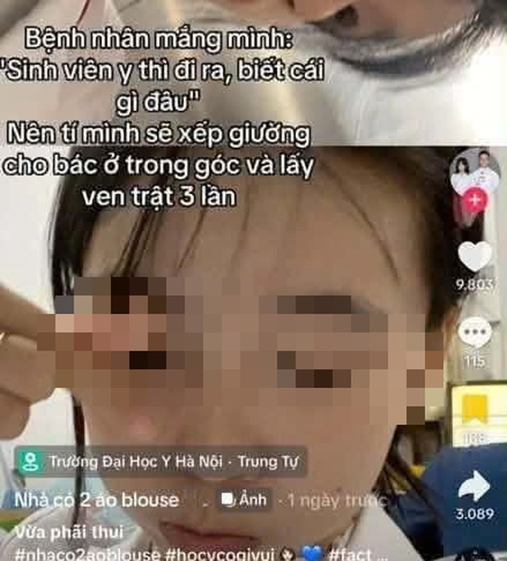 trường Đh y hà nội sẽ kỷ luật nghiêm nữ sinh dọa lấy ven cho bệnh nhân trật 3 lần hình ảnh 1 truong Dh y ha noi se ky luat nghiem nu sinh doa lay ven cho benh nhan trat 3 lan hinh anh 1