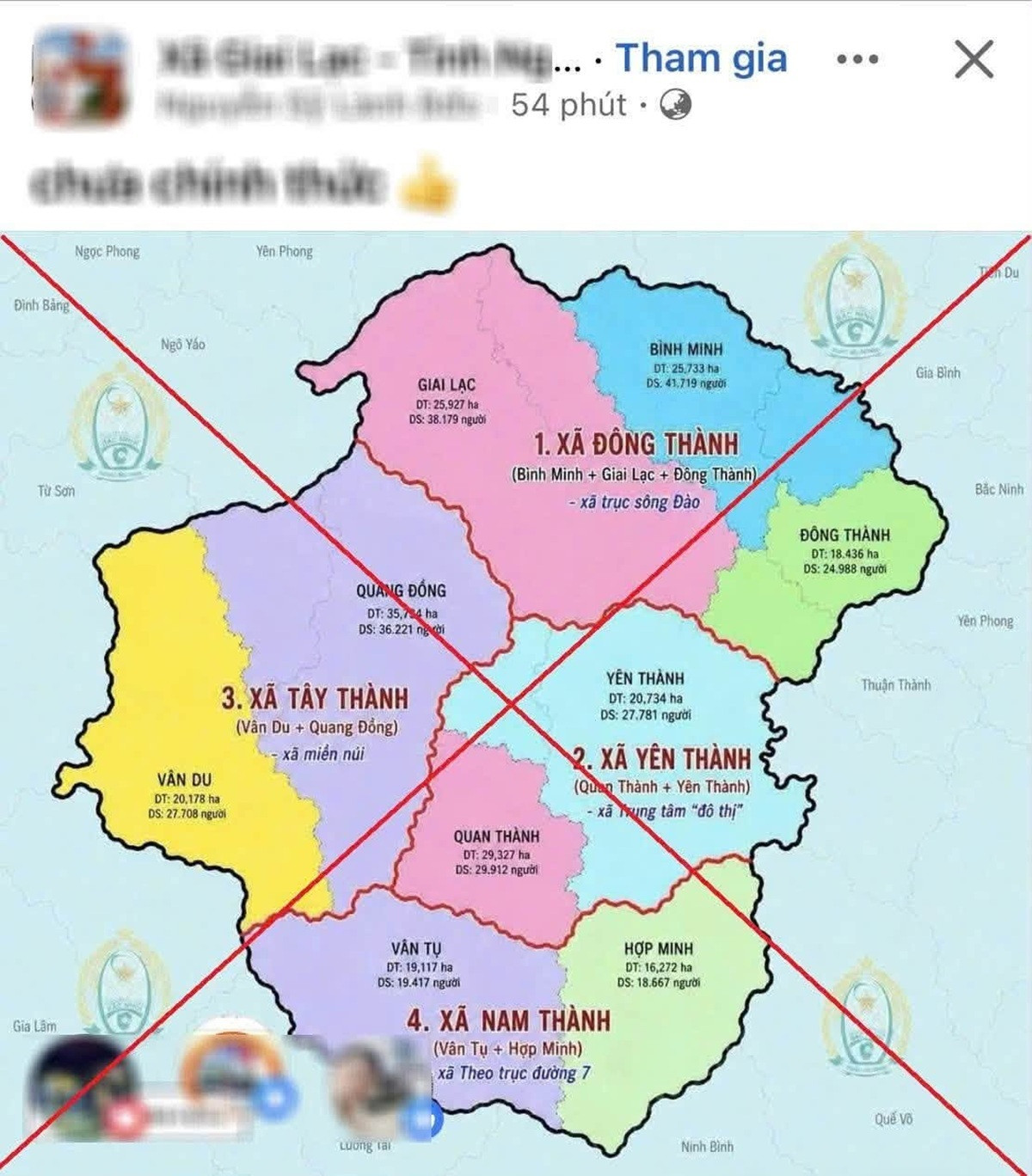 N.S.L đăng tải thông tin sai sự thật về sáp nhập xã