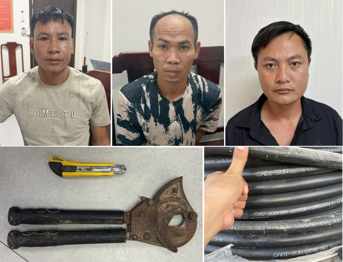 bắt 3 đối tượng trộm gần 300 triệu đồng dây cáp điện của doanh nghiệp hình ảnh 1 bat 3 doi tuong trom gan 300 trieu dong day cap dien cua doanh nghiep hinh anh 1