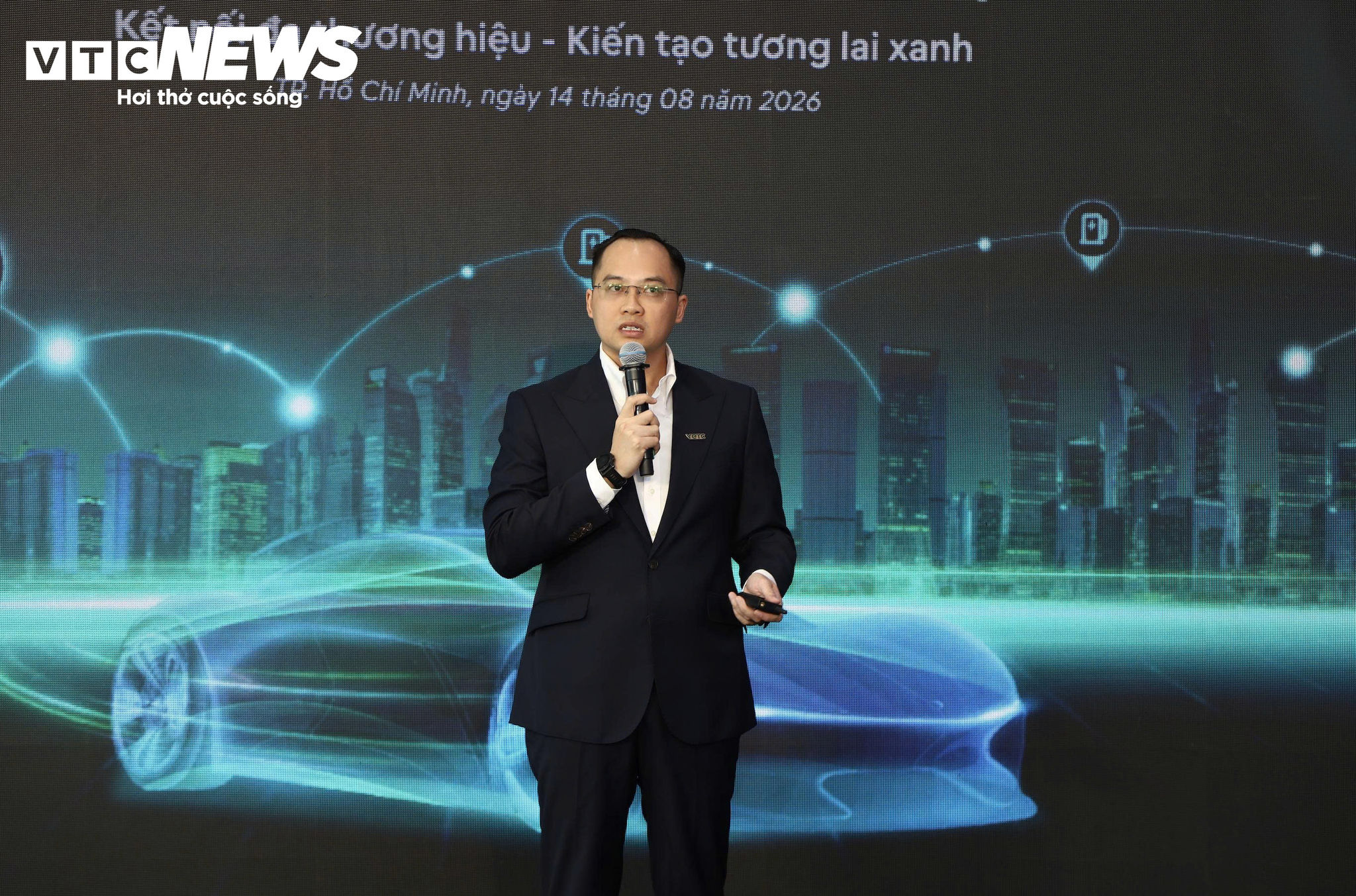Ông Trần Nguyễn Ngọc Thành - Tổng Giám đốc VETC Digital, chia sẻ tại hội nghị. (Ảnh: Ngọc Duy)