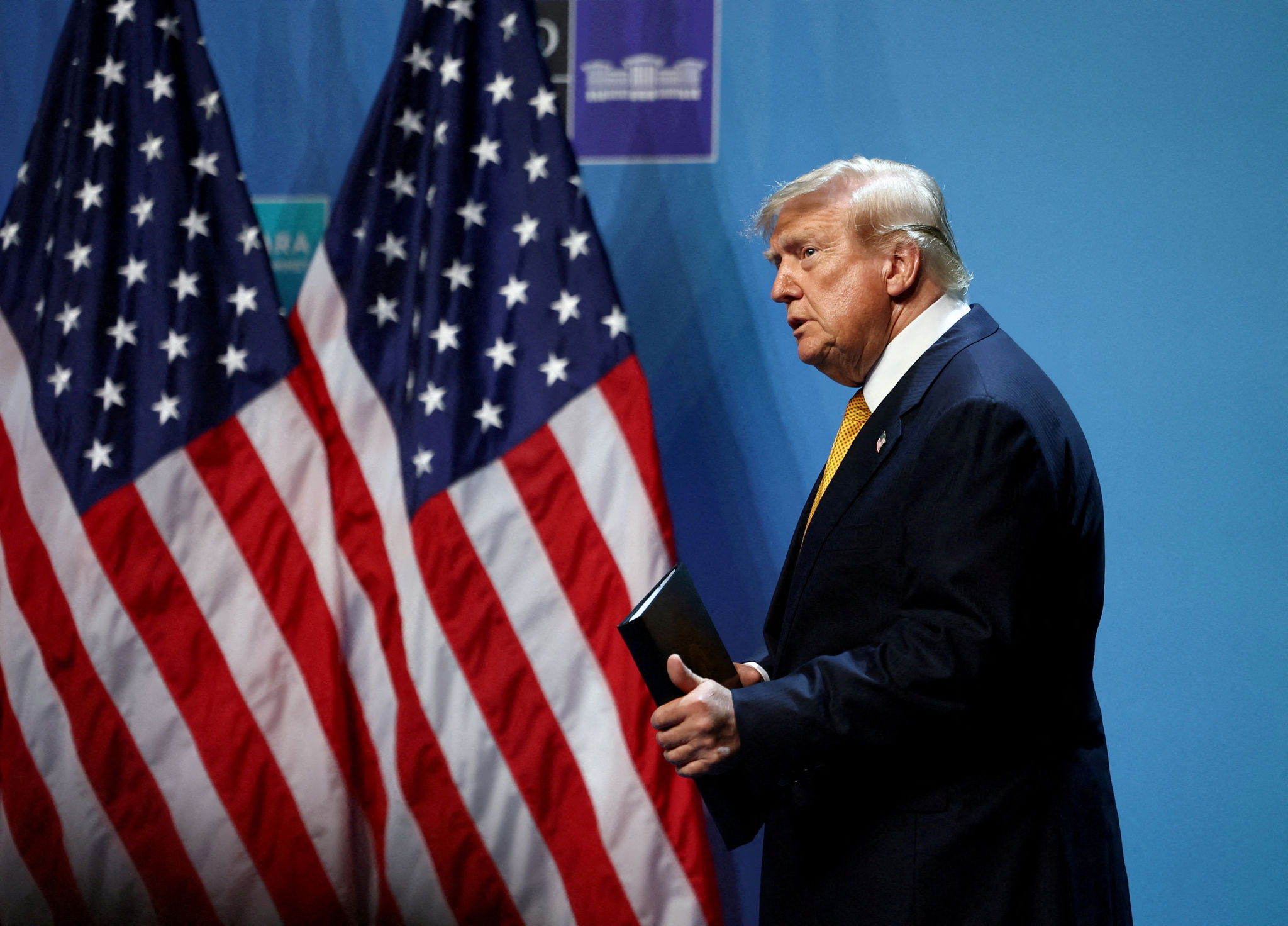 Tổng thống Mỹ Donald Trump tại hội nghị thượng đỉnh NATO. (Ảnh: Reuters)