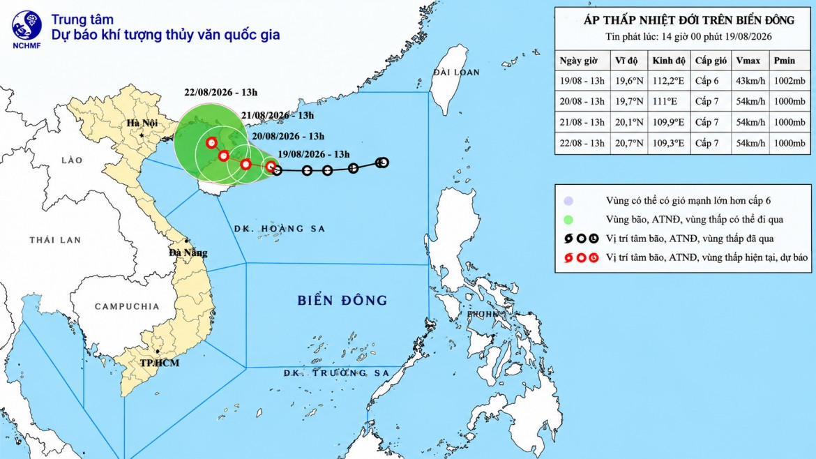 Áp thấp nhiệt đới có khả năng mạnh lên, biển động sóng cao tới 4m hình ảnh 1 Ap thap nhiet doi co kha nang manh len, bien dong song cao toi 4m hinh anh 1