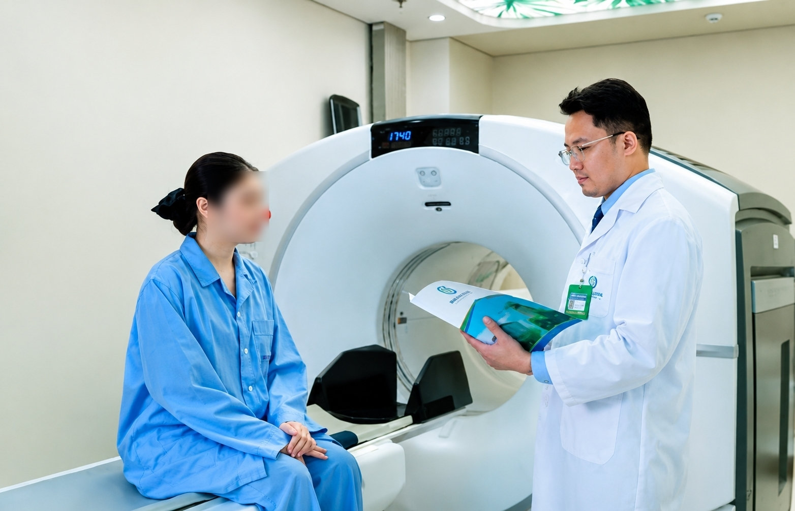ThS.BS Nguyễn Duy Anh thăm khám sức khoẻ cho người bệnh.