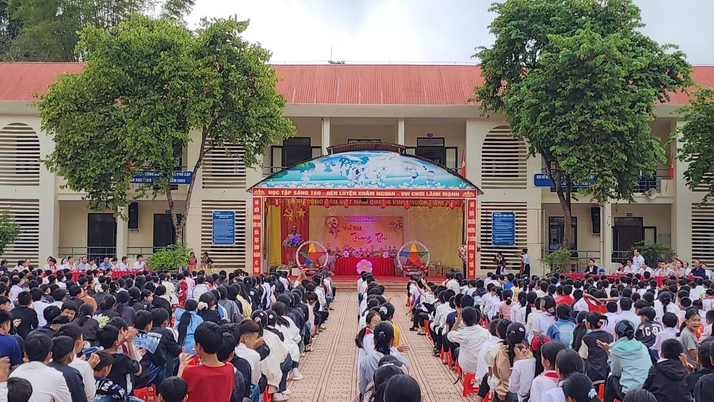 Trường THCS Võ Nguyên Giáp, xã Mường Phăng, tỉnh Điện Biên. (Ảnh: NTCC)
