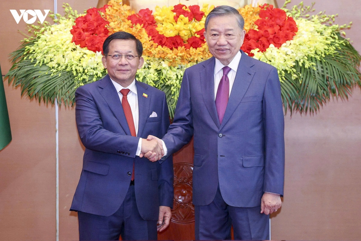 tong bi thu, chu tich nuoc to lam hoi dam voi tong thong myanmar min aung hlaing hinh anh 1