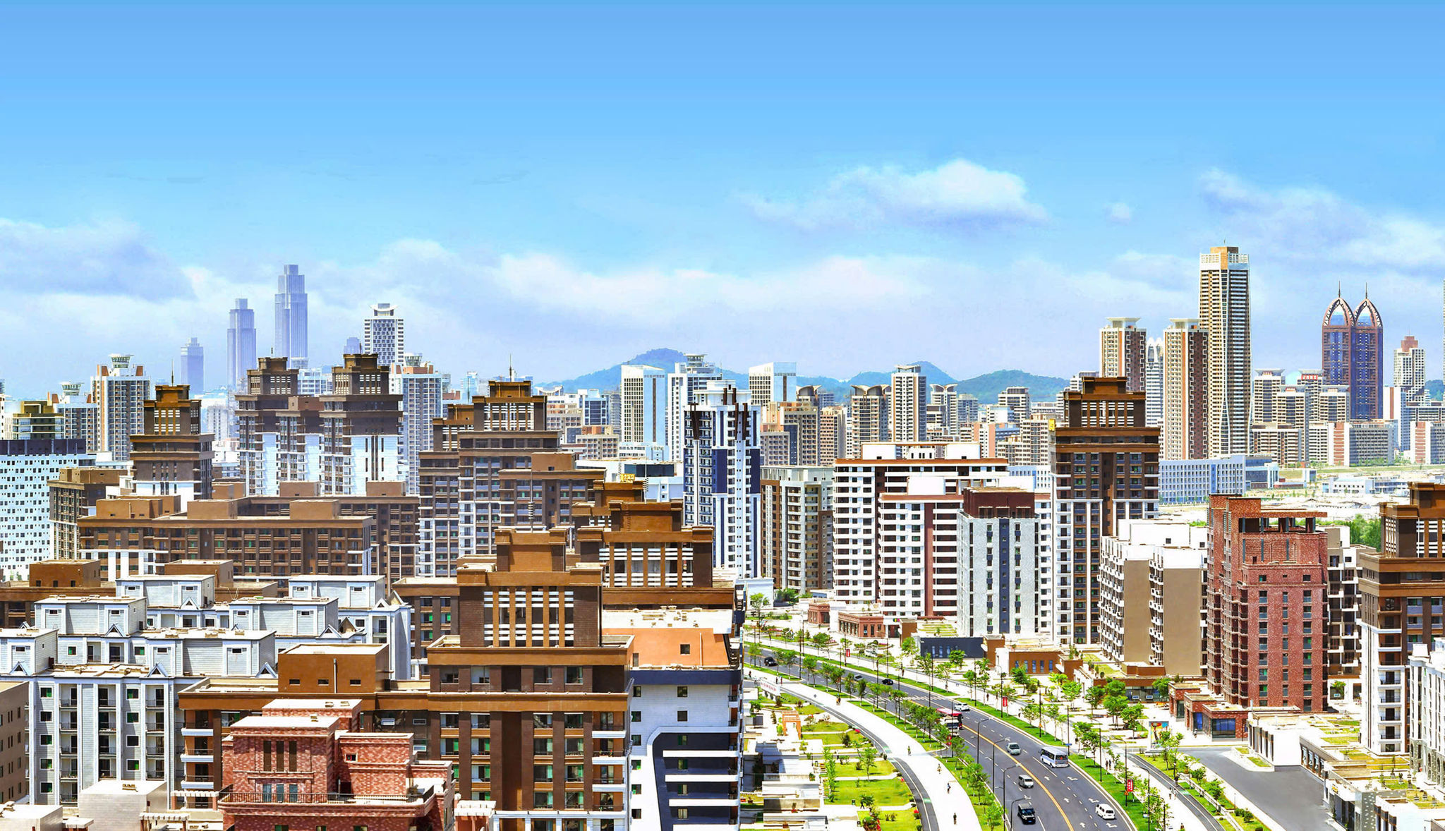 Phố Rimhung ngày càng phát triển với những toà nhà cao tầng “chọc trời”.
