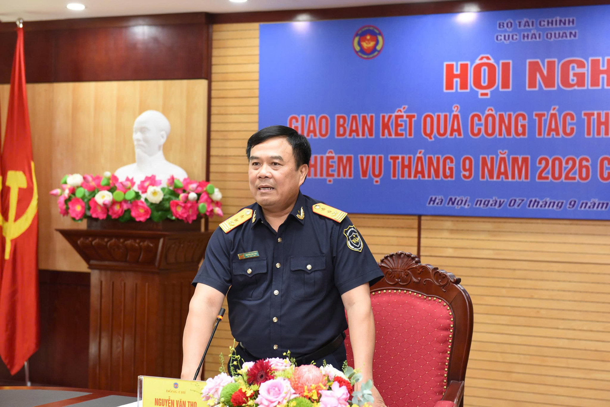 Cục trưởng Nguyễn Văn Thọ phát biểu chỉ đạo tại hội nghị. (Ảnh: Cục Hải quan)