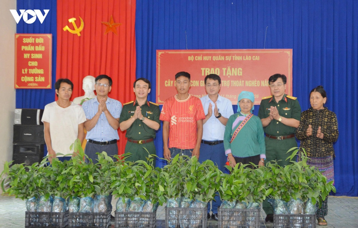 bộ chỉ huy quân sự tỉnh lào cai trao tặng cây, con giống, hỗ trợ nhân dân hình ảnh 1 bo chi huy quan su tinh lao cai trao tang cay, con giong, ho tro nhan dan hinh anh 1