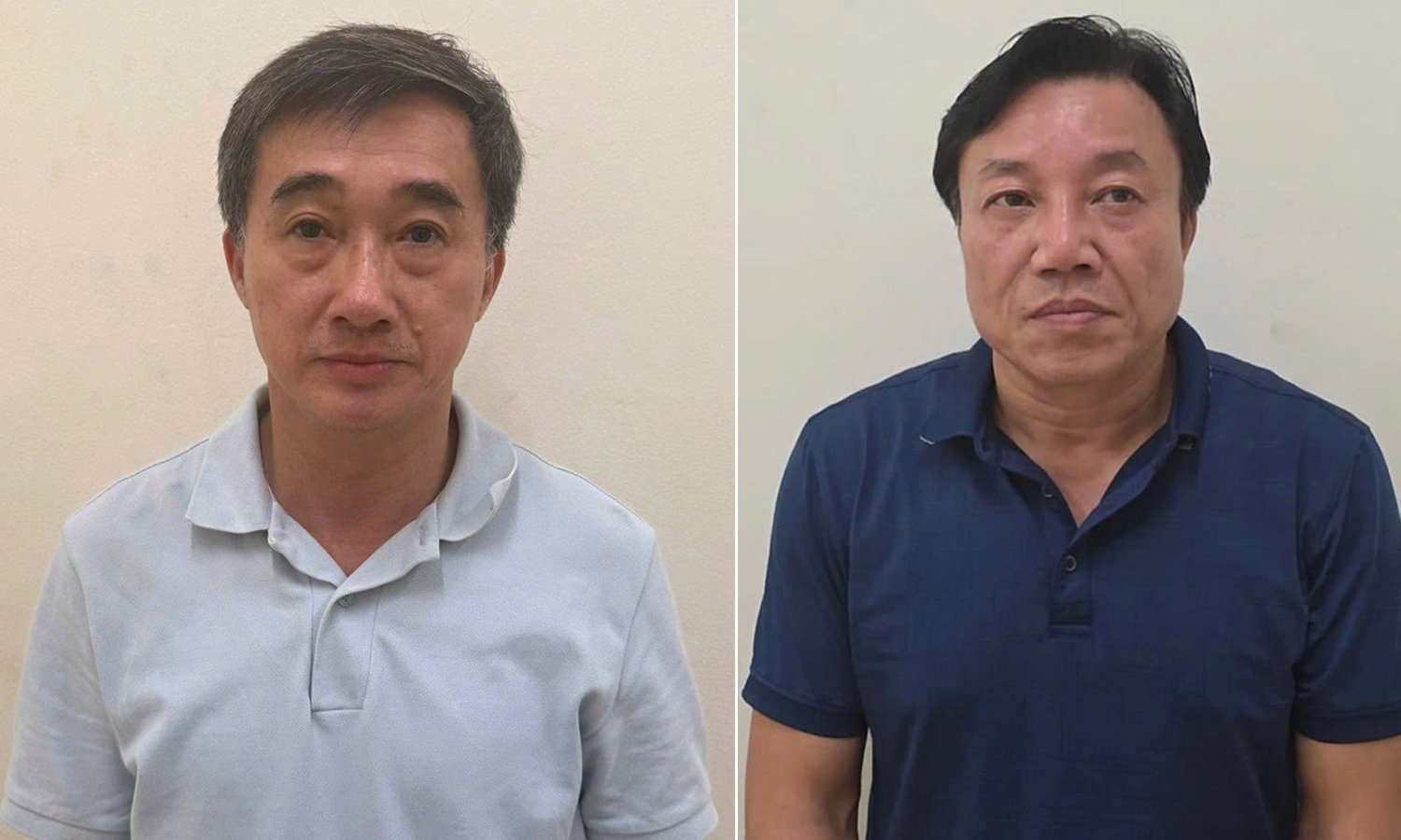Ông Trần Văn Thuấn (trái) và ông Nguyễn Huy Ngọc. (Ảnh: Bộ Công an)