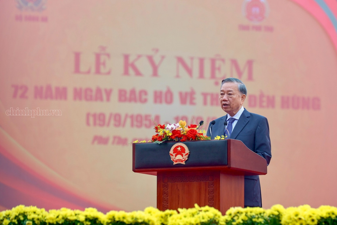 tổng bí thư, chủ tịch nước tô lâm dự lễ kỷ niệm 72 năm ngày bác hồ về thăm Đền hùng hình ảnh 8 tong bi thu, chu tich nuoc to lam du le ky niem 72 nam ngay bac ho ve tham Den hung hinh anh 8