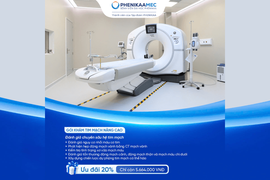 Gói khám Tim mạch nâng cao ưu đãi 20% chi phí.
