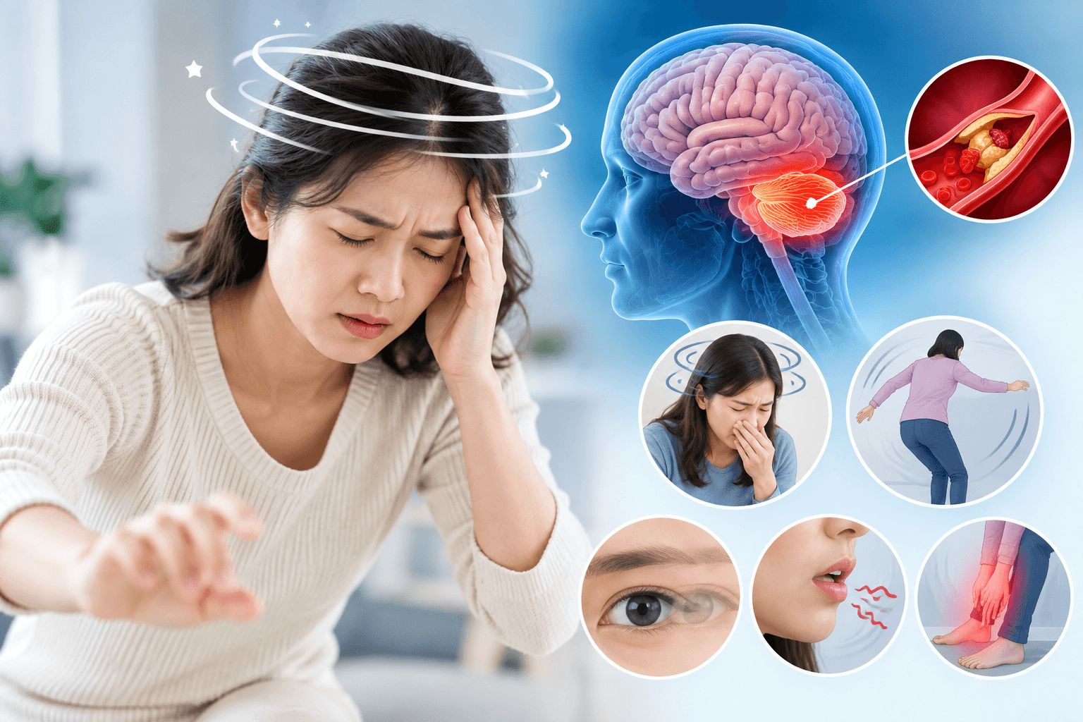 Chóng mặt, buồn nôn và mất thăng bằng là dấu hiệu cảnh báo đột quỵ.