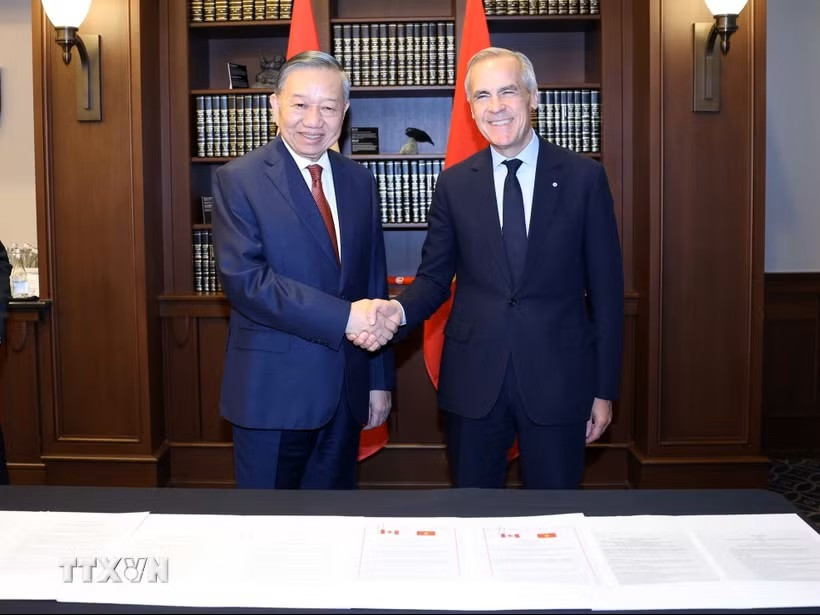 tong bi thu, chu tich nuoc to lam hoi dam voi thu tuong canada mark carney hinh anh 1