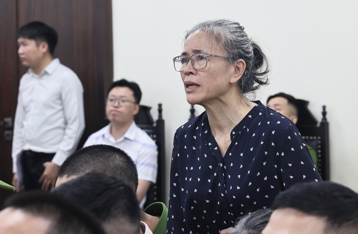 Bị cáo Bùi Đinh Thị Dinh tại toà. (Ảnh: H.N.)