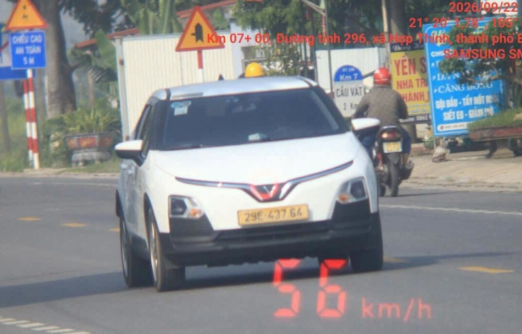 Xe ô tô vi phạm tốc độ trong khu dân cư. (Ảnh: Phòng CSGT Bắc Ninh)