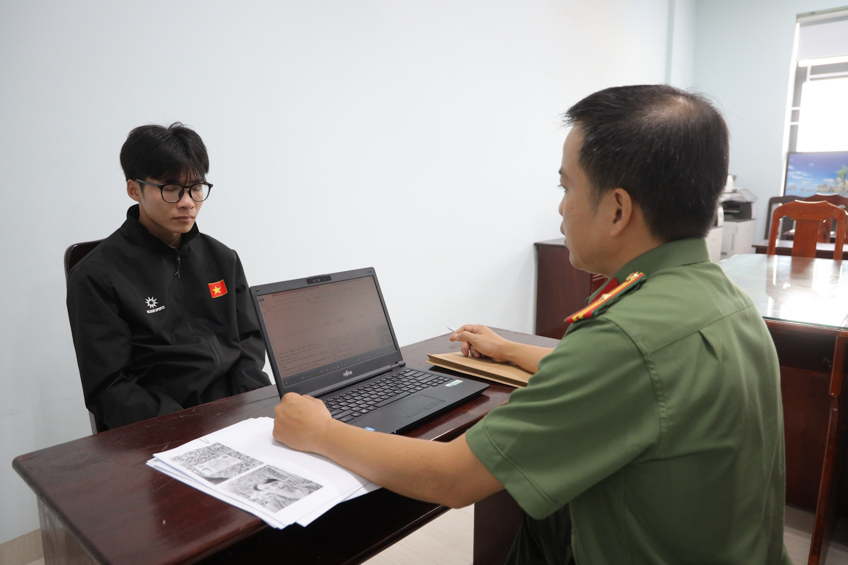 Bị can Hải tại cơ quan điều tra.