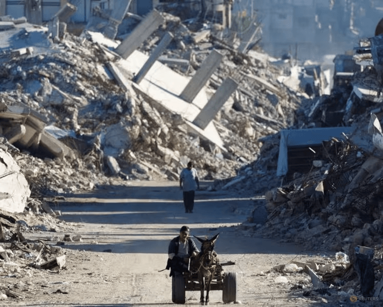 Hàng loạt toà nhà bị phá huỷ tại Gaza. (Ảnh: Reuters)