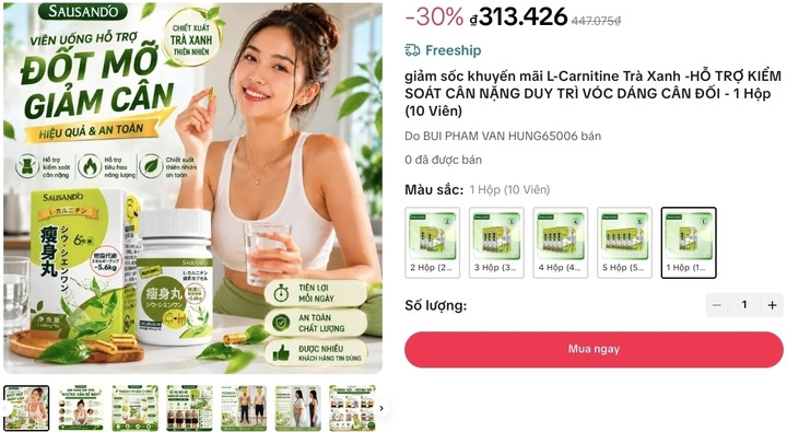 Sản phẩm được quảng cáo trên TikTok.