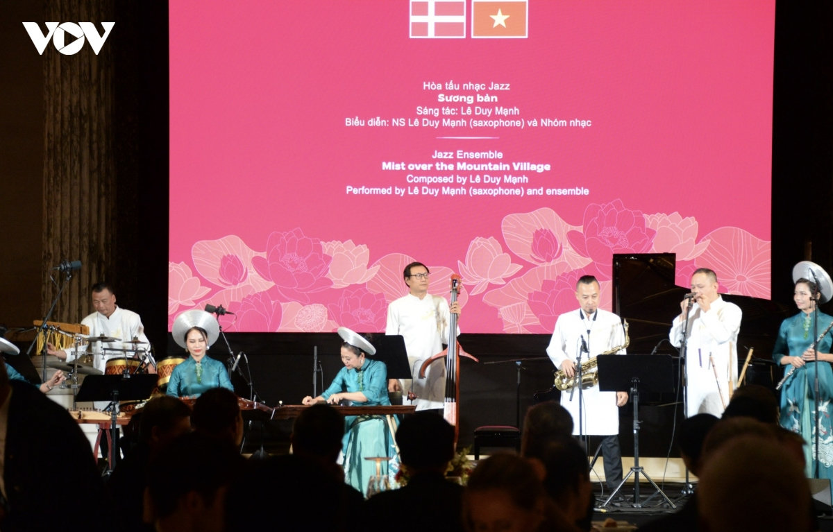 tong bi thu, chu tich nuoc va phu nhan du chuong trinh hoa nhac huu nghi tai Dan mach hinh anh 1