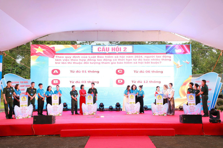 Hội thi tìm hiểu, tuyên truyền pháp luật năm 2026 do Binh đoàn 16 tổ chức tại xã Quảng Tân.